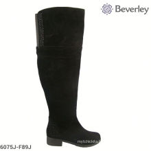 TOP Quality Over Knee High Handmade Leather Boots For Chunby Feet